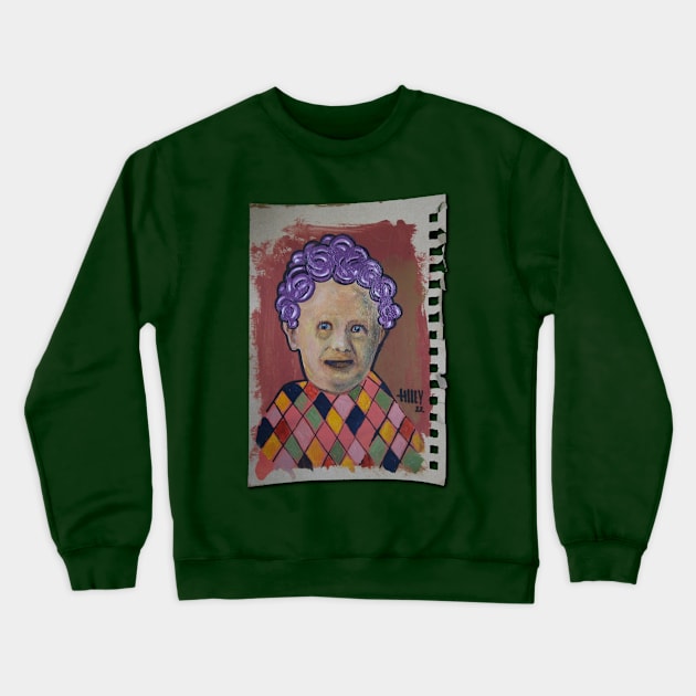 Man Baby | Lowbrow Pop Surreal Art | Mini Masterpieces | Original Oil Painting By Tyler Tilley (tiger picasso) Original Oil Painting Created in 2022 by Tyler Tilley (tiger picasso) Crewneck Sweatshirt by Tiger Picasso